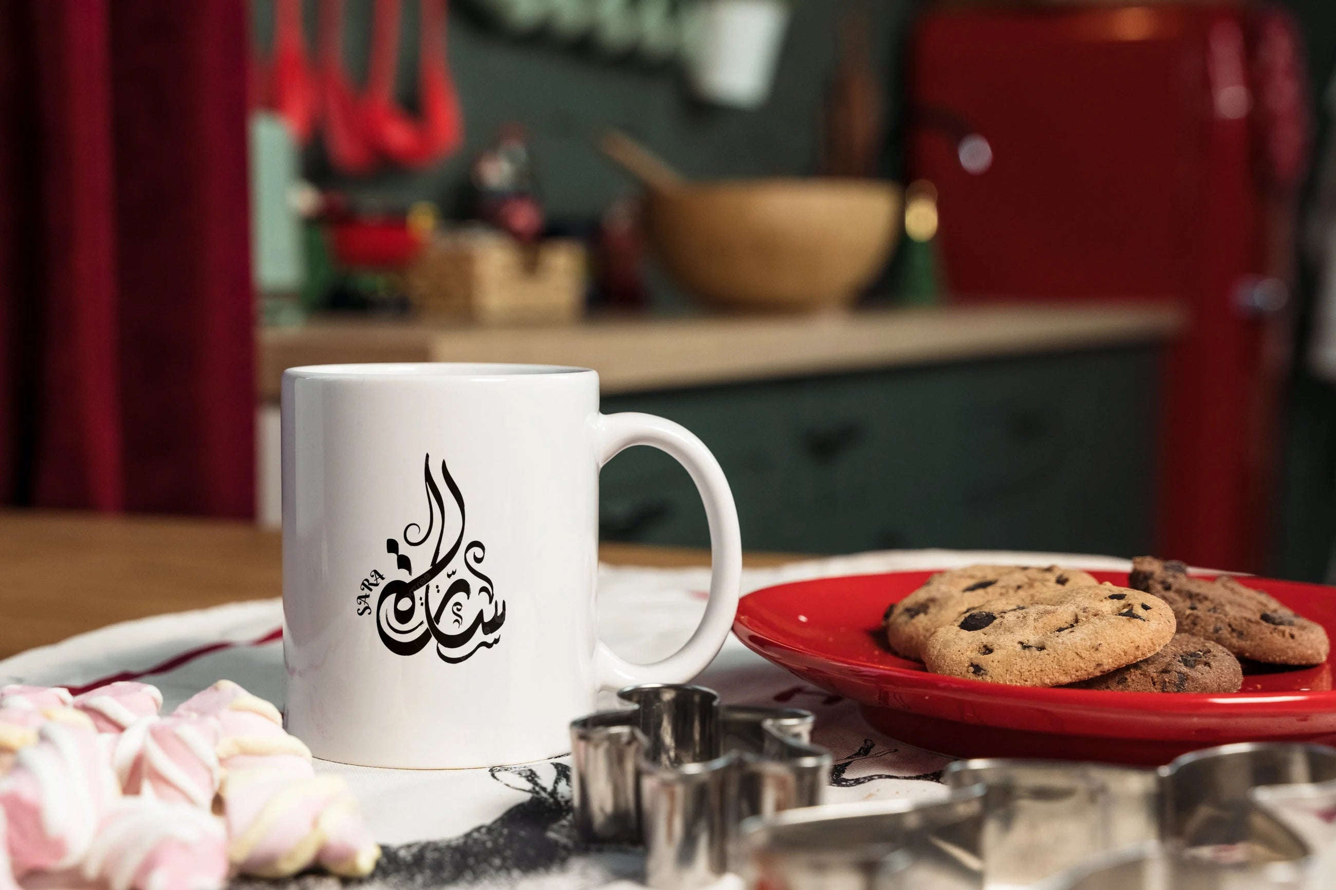 Personalized Arabic Calligraphy Mug | Arabic and English Name, Anniversary Mugs, Arabic Words Mugs, Customized Eid Gifts, Occasions Mugs
