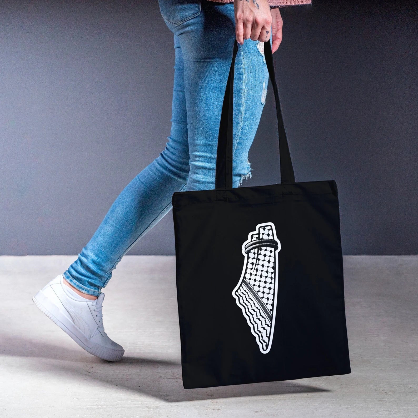 Keffiyeh Tote Bag,حقيبة كوفية فلسطين Tote Bag, kuffiyeh Tote Bag, Keffiyeh Scarf