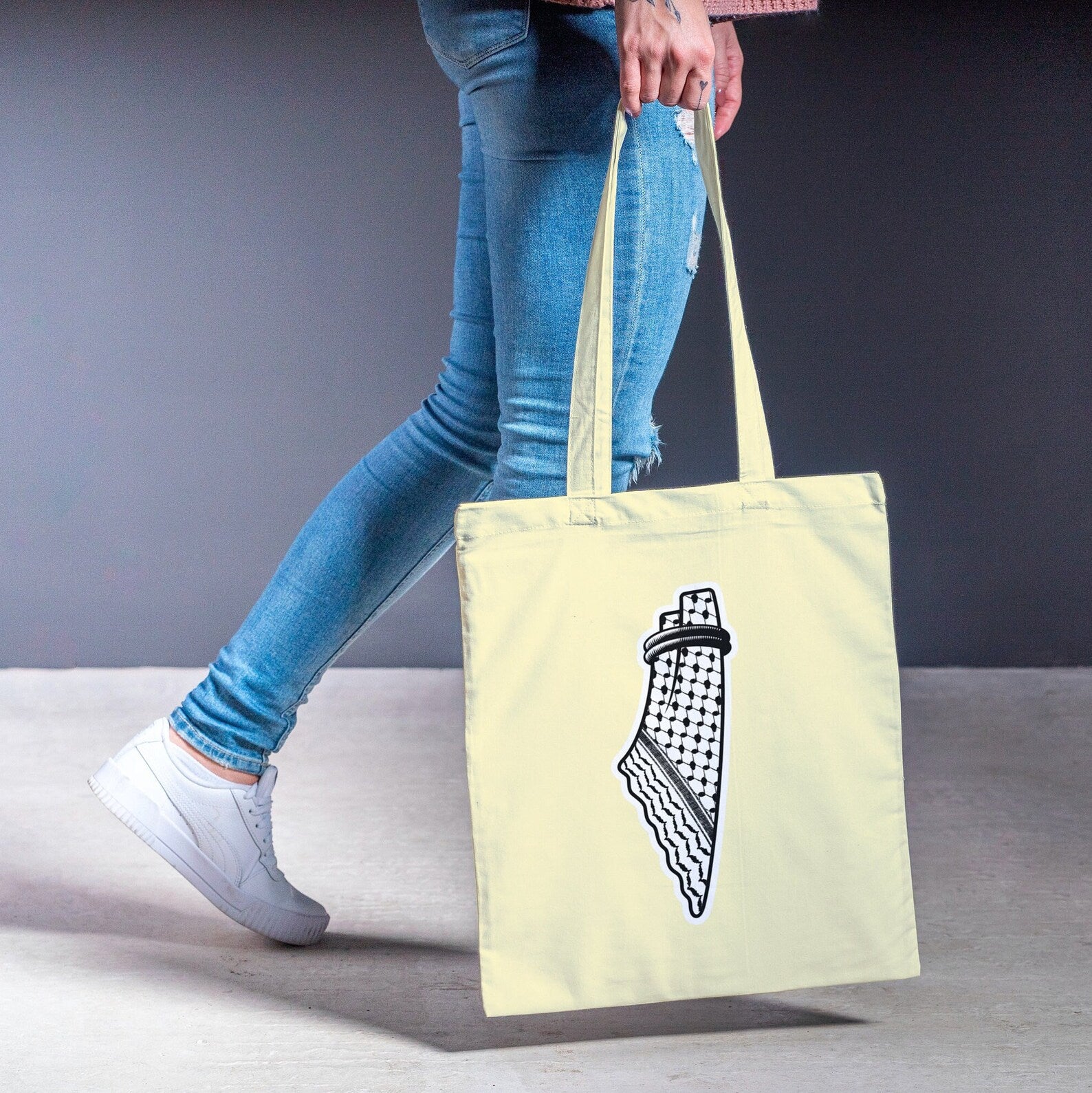 Keffiyeh Tote Bag,حقيبة كوفية فلسطين Tote Bag, kuffiyeh Tote Bag, Keffiyeh Scarf